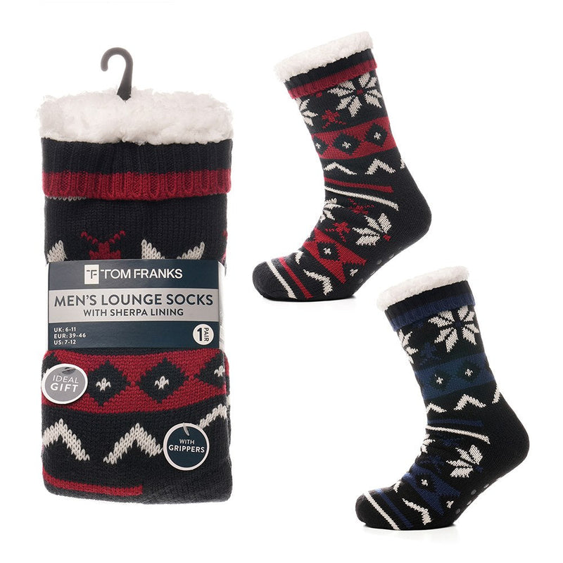 Tom Franks 1 Pair Chunky Knit Sherpa Slipper Socks