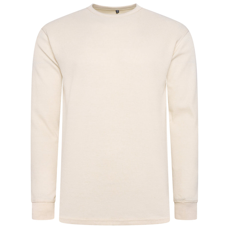 One Brand Crew Neck Waffle Knit T-Shirt