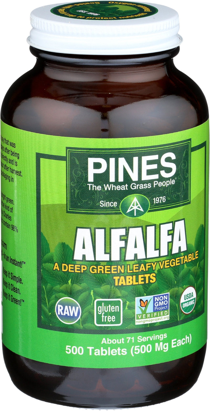PINES Organic Alfalfa – 500 Count Tablets | Non-GMO, USDA Organic