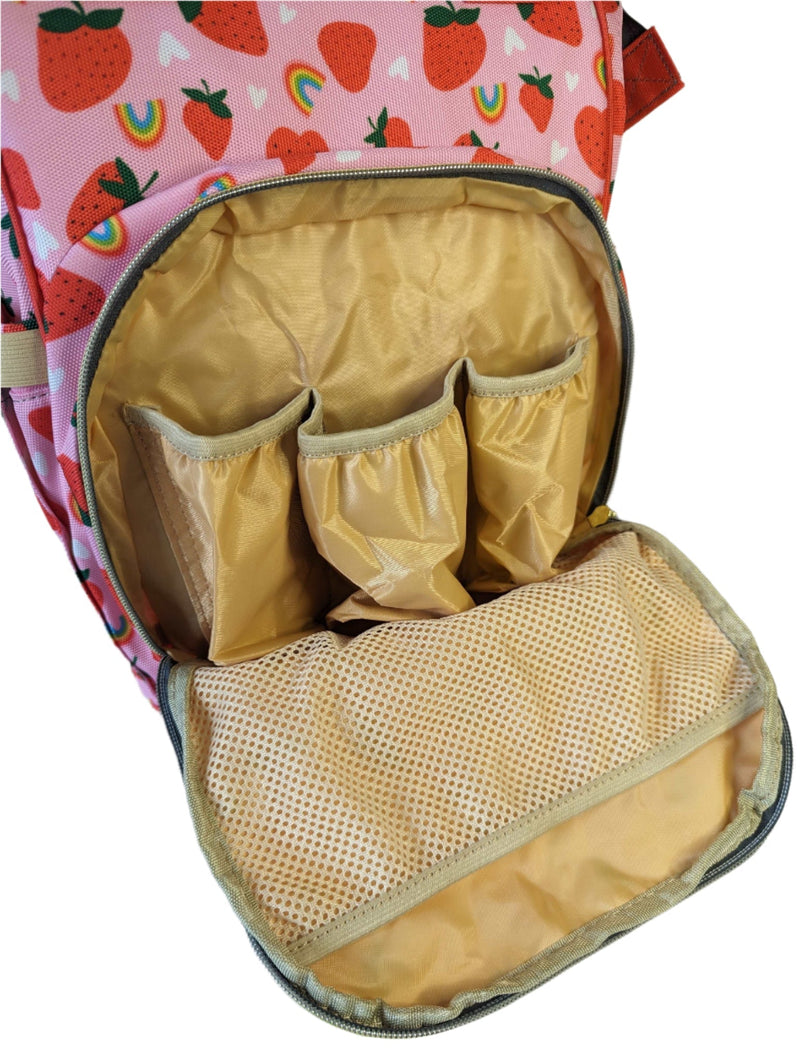 Pink Baby Changing Backpack Bag - Strawberry Fields