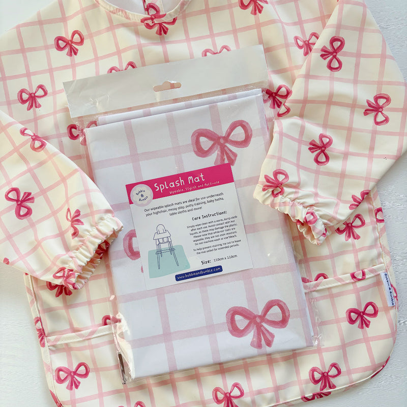 Splash mat - Pink Bows