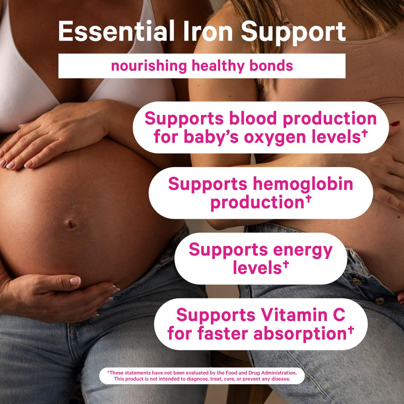 Pink Stork Prenatal Iron Gummies - 20 mg Iron + Vitamin C (Grape)