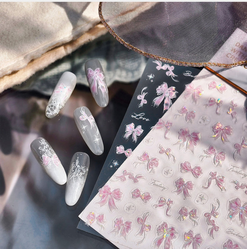 Hello Claws | Pink Bowknot Nail Deco Sticker