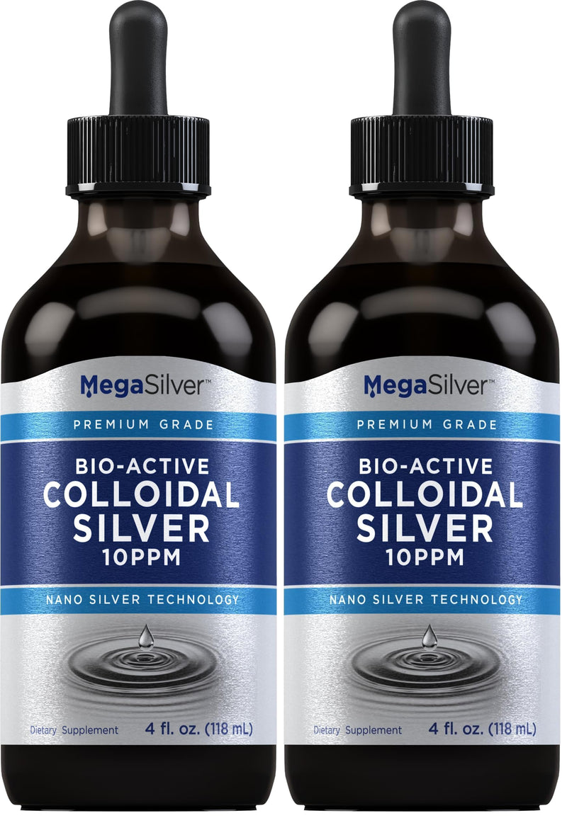 Piping Rock Colloidal Silver Drops 10 ppm, 4 oz | Pack of 2 | Bio Active Premium Grade