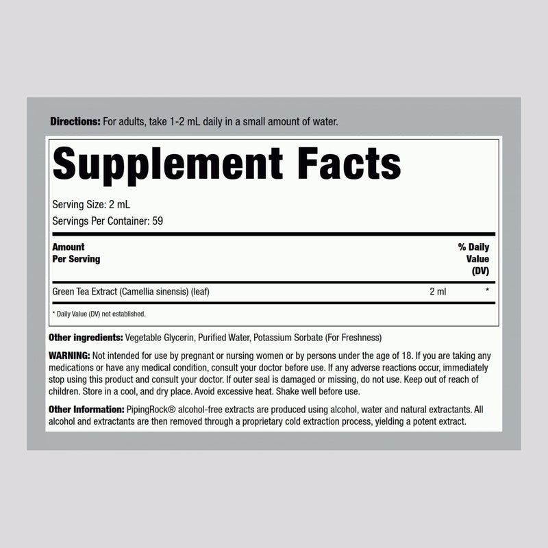 Piping Rock Green Tea Extract Liquid 4 oz – Premium Herbal Supplement