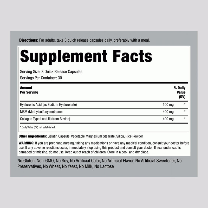 Piping Rock Hyaluronic Acid 900mg – 90 Capsules | Pack of 2 | Non-GMO, Gluten Free