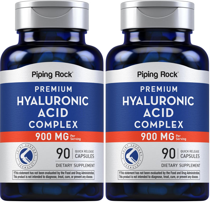 Piping Rock Hyaluronic Acid 900mg – 90 Capsules | Pack of 2 | Non-GMO, Gluten Free
