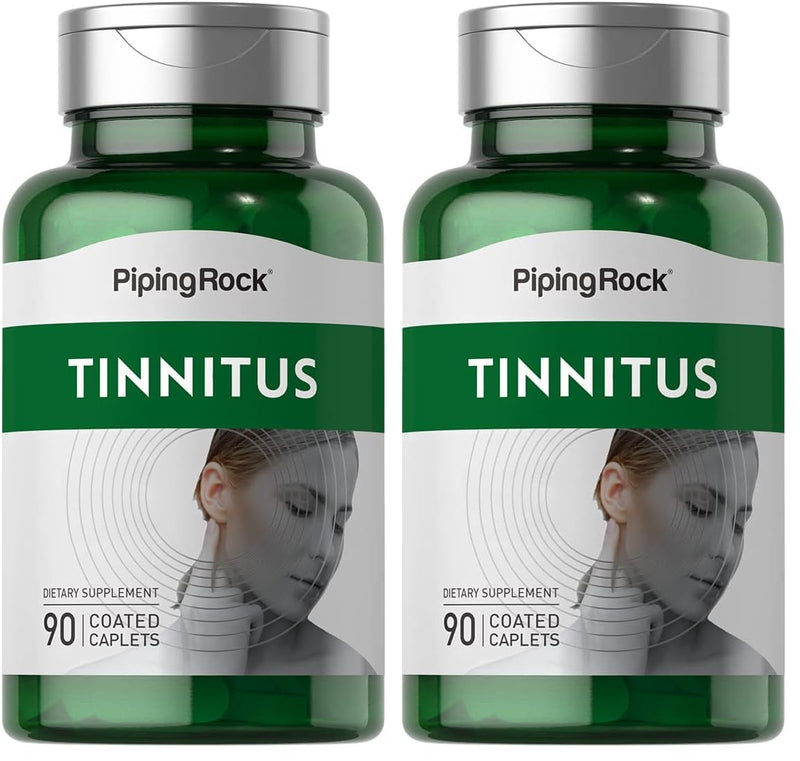 Piping Rock Tinnitus Supplement - 90 Caplets (Pack of 2) | Vegetarian, Non-GMO, Gluten Free