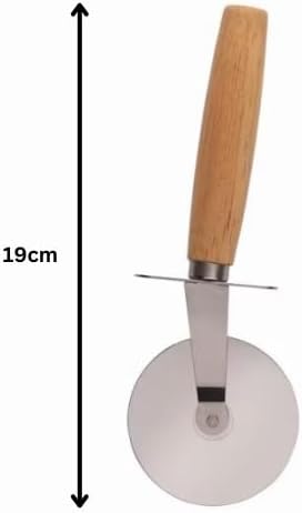 Round Bamboo Pizza Board with Cutter & Serving Handle 30cm