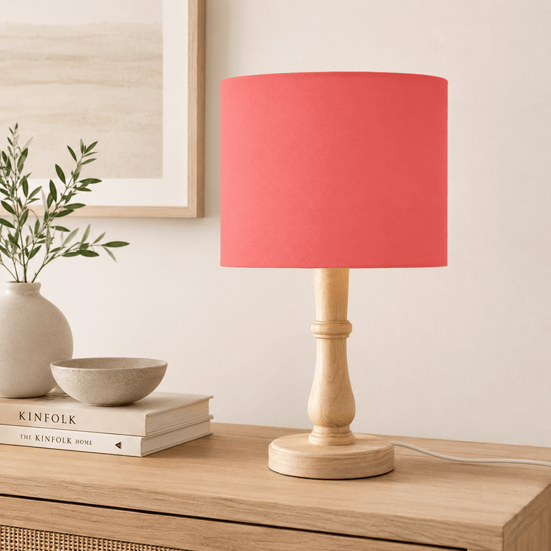Plain Salmon Pink Lampshade, Ceiling or Table Lamp Shade