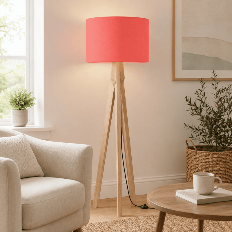 Plain Salmon Pink Lampshade, Ceiling or Table Lamp Shade