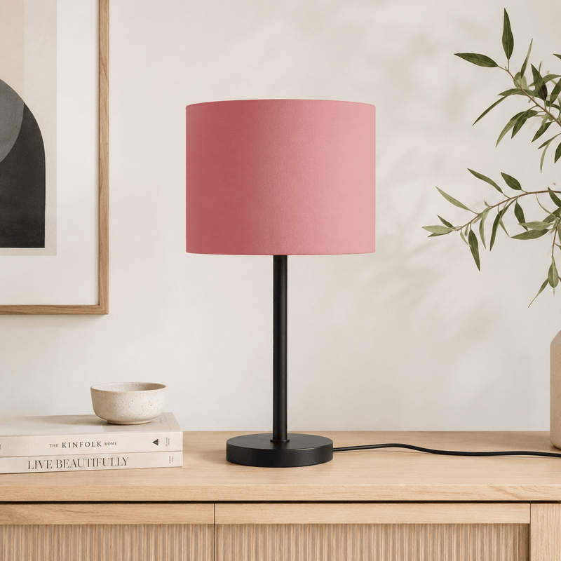 Plain Terracotta Pink Lampshade – Handmade UK, Ceiling or Table Lamp Shade | Made to Order