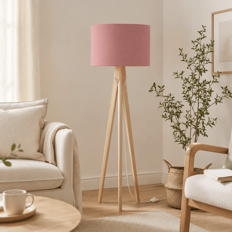 Plain Terracotta Pink Lampshade – Handmade UK, Ceiling or Table Lamp Shade | Made to Order