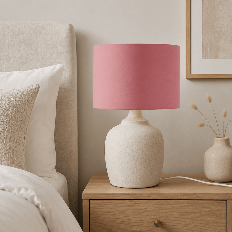 Plain Terracotta Pink Lampshade – Handmade UK, Ceiling or Table Lamp Shade | Made to Order