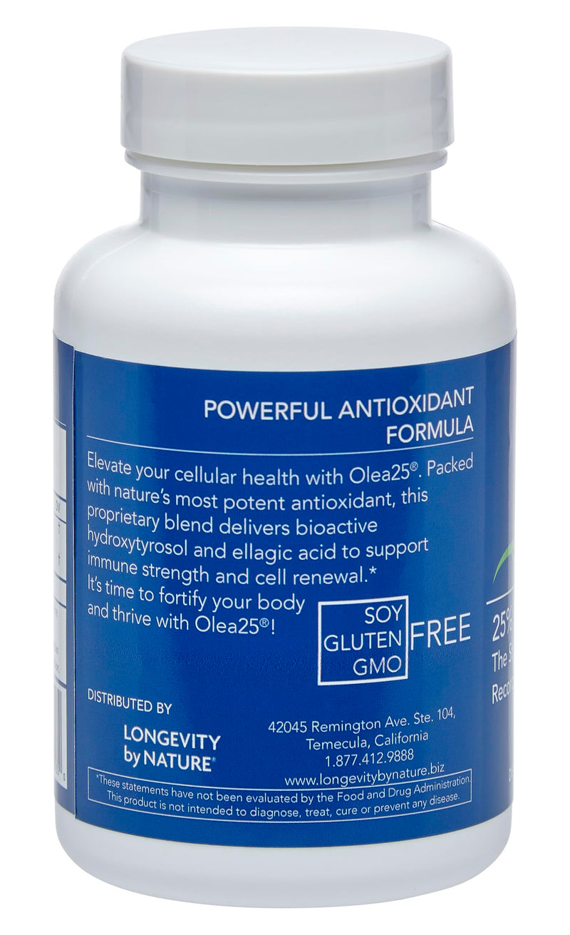 Olea25 Organic Olive Leaf Extract Capsules with Hydroxytyrosol – 90 Count | Antioxidants for Immune Support and Heart Health