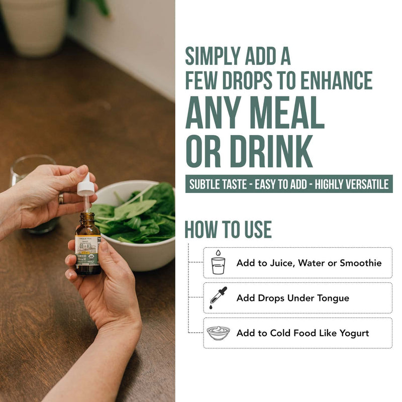 Organic Plant D3 + K2 Drops — 5,000 IU D3, 120 mcg MK7 | 100% Vegan Sublingual