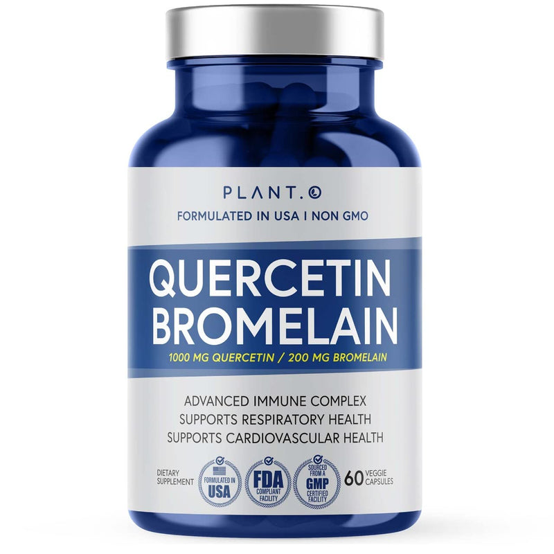 Quercetin with Bromelain 1000mg - Plant.O Nutrition | Immune & Respiratory Support | 60 Veggie Caps