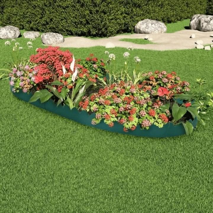 4 Pack Scallop Plastic Garden Edging Interlocking Lawn Border