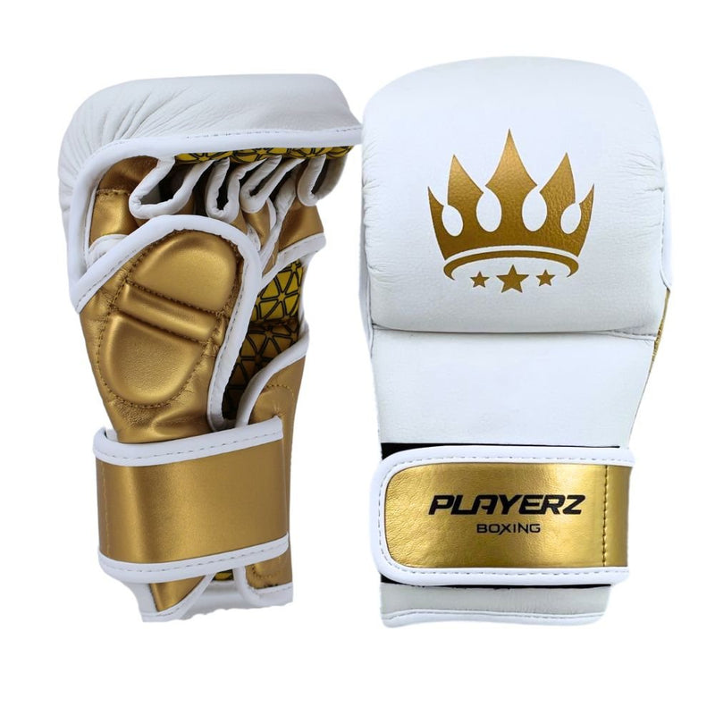 Playerz Power MMA Sparring Gloves - White/Gold