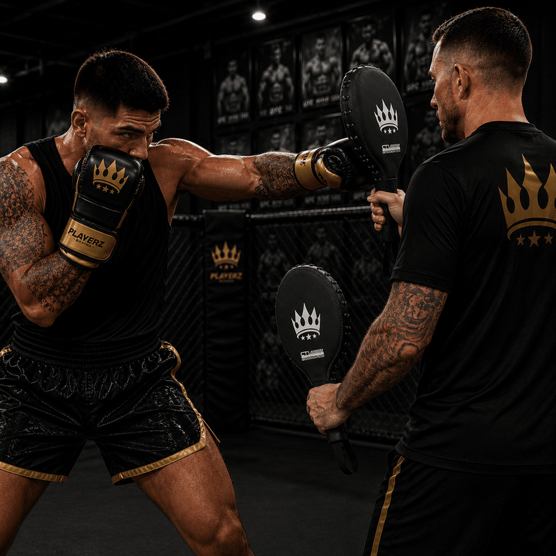 Playerz Power MMA Sparring Gloves - Black/Gold