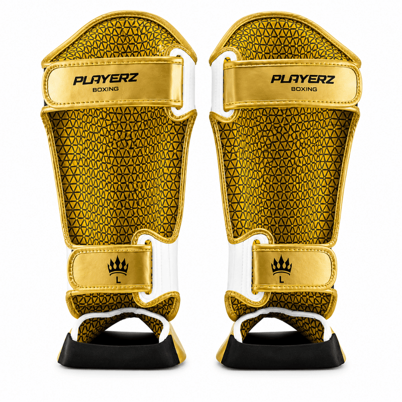 Playerz Power Shin Guards - White/Gold