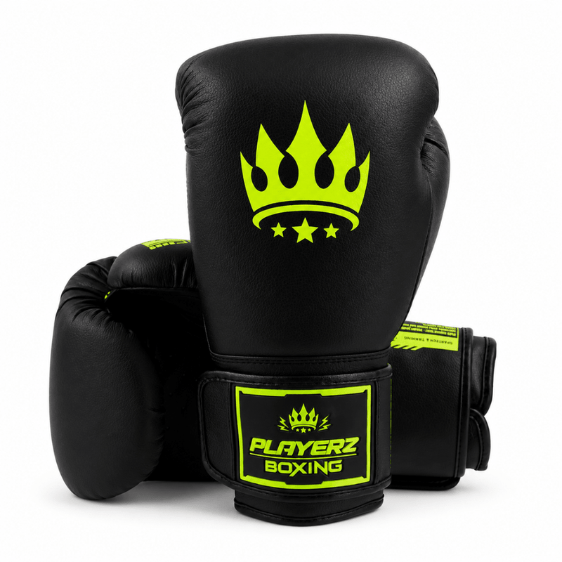 Playerz SparTech Boxing Gloves - Black/Neon