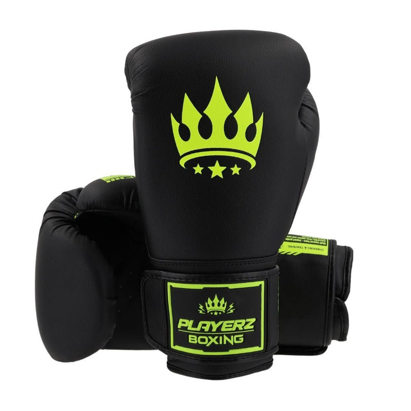 Playerz SparTech Boxing Gloves - Black/Neon