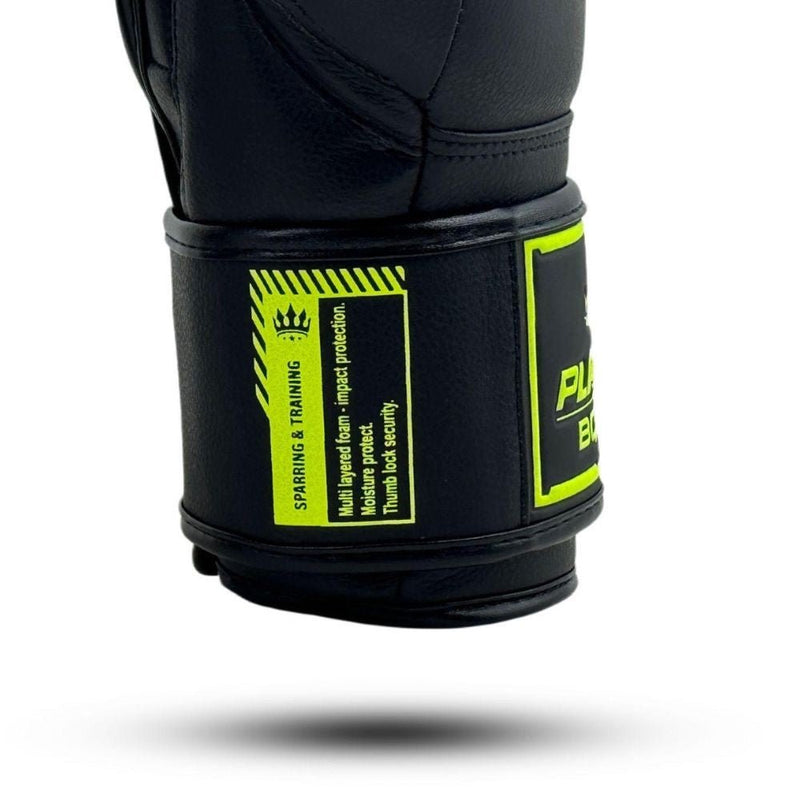 Playerz SparTech Boxing Gloves - Black/Neon