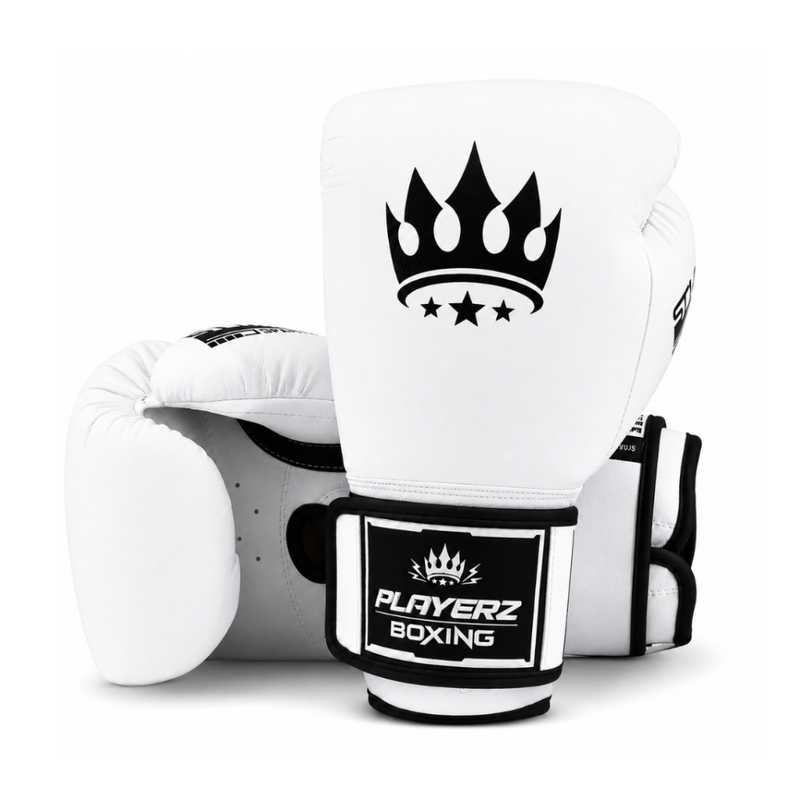 Playerz SparTech Boxing Gloves - White/Black
