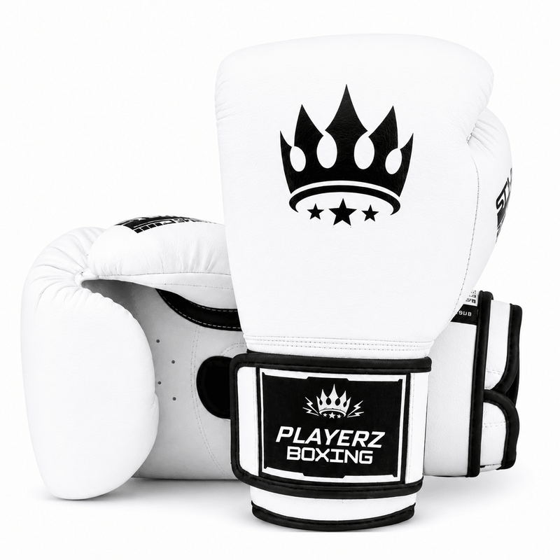Playerz SparTech Boxing Gloves - White/Black
