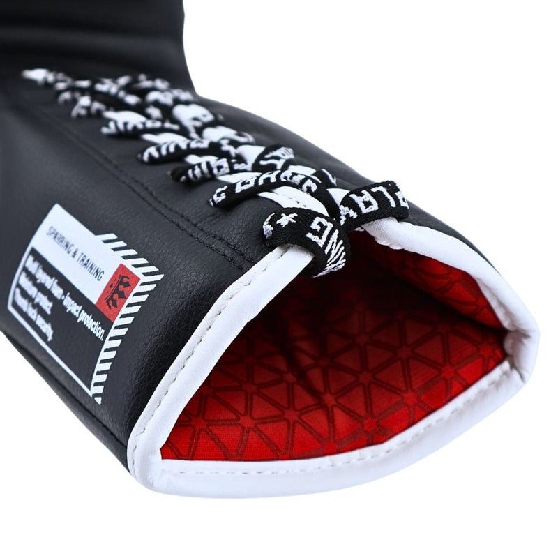 Playerz SparTech Lace Boxing Gloves - Black/White