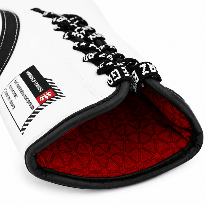 Playerz SparTech Lace Boxing Gloves - White/Black