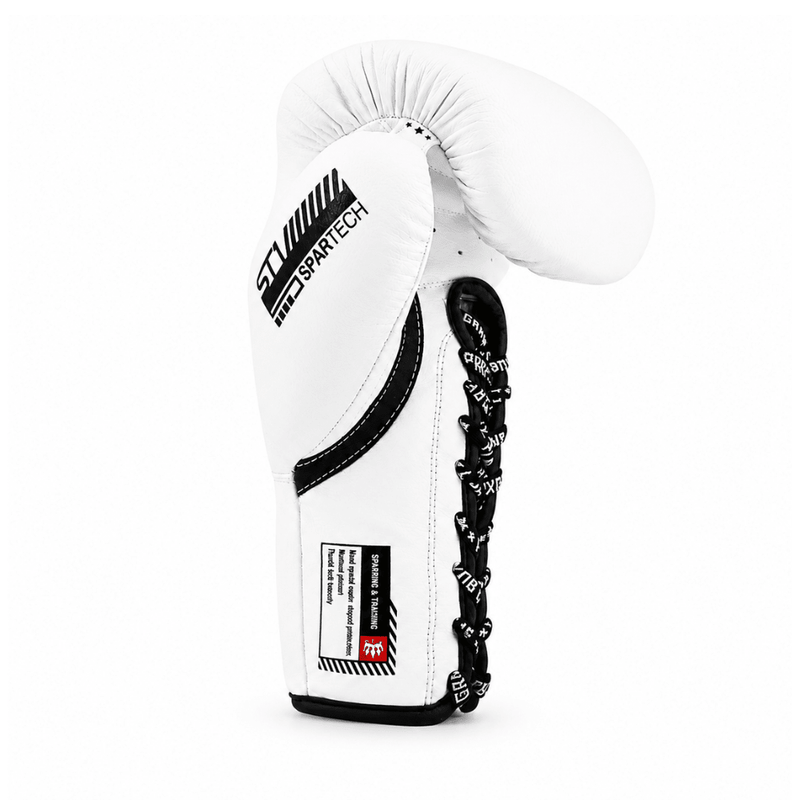 Playerz SparTech Lace Boxing Gloves - White/Black