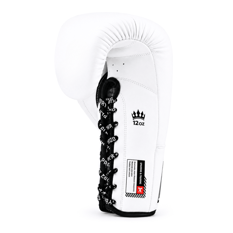 Playerz SparTech Lace Boxing Gloves - White/Black