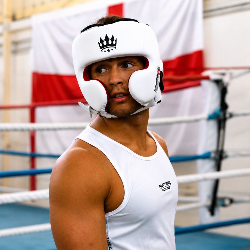 Playerz SparTech Pro Head Guard - White/Black