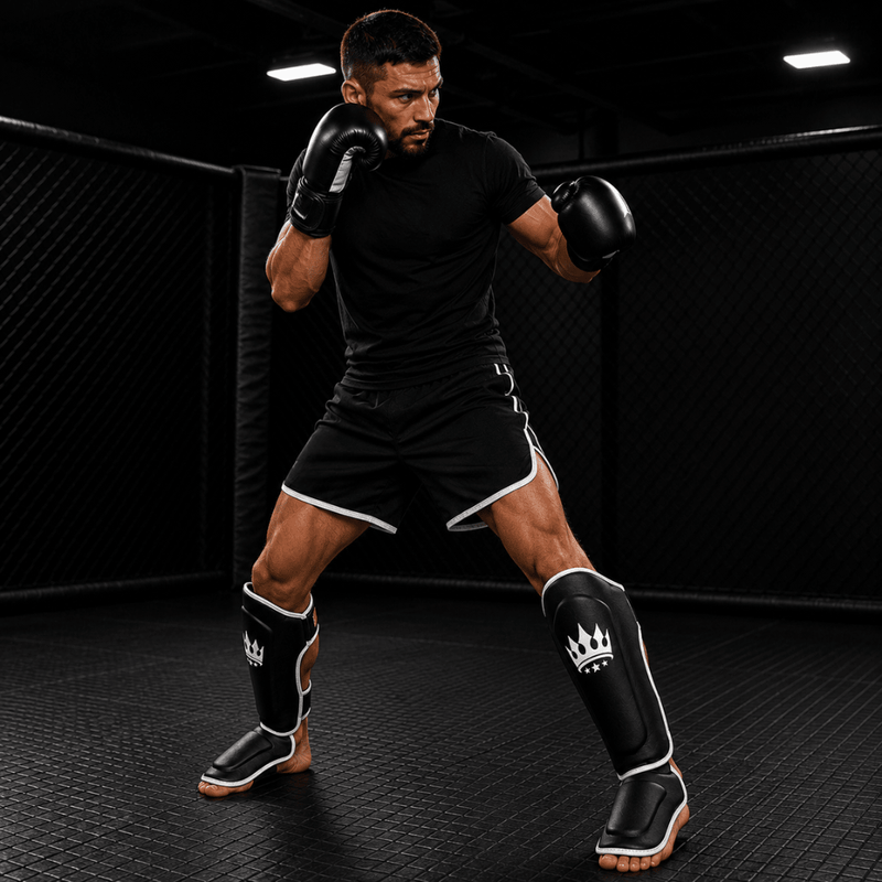 Playerz SparTech Shin Guards - Black/White