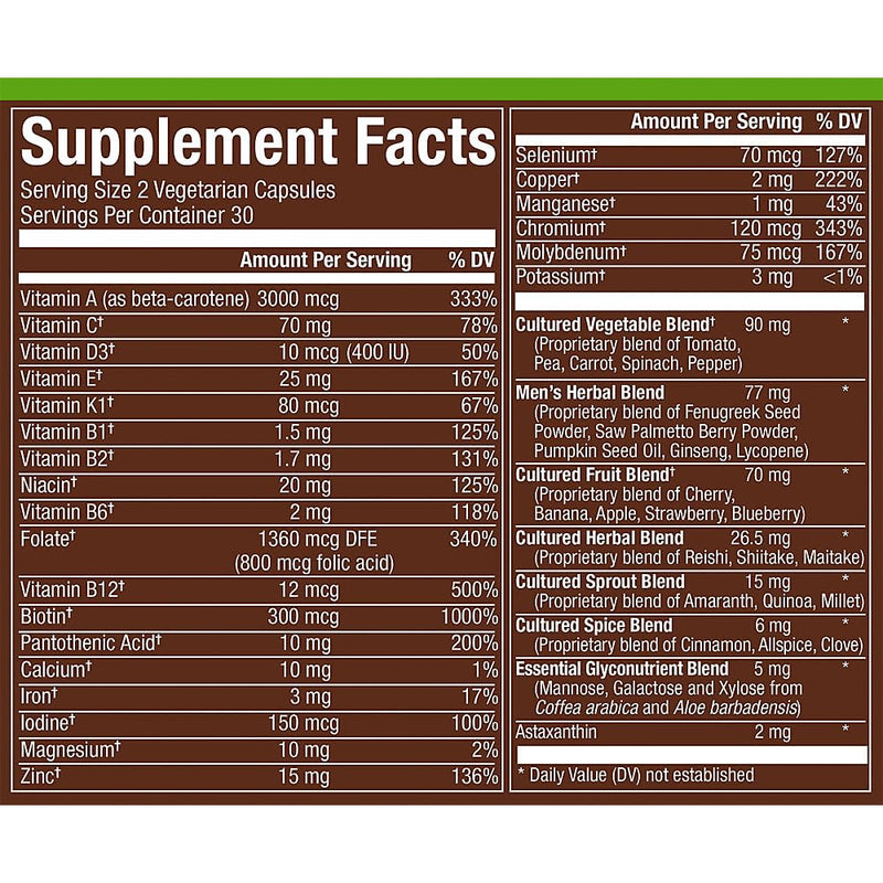 plnt Fermented Whole Food MenaTMs 50+ Multivitamin - 60 Veg Capsules