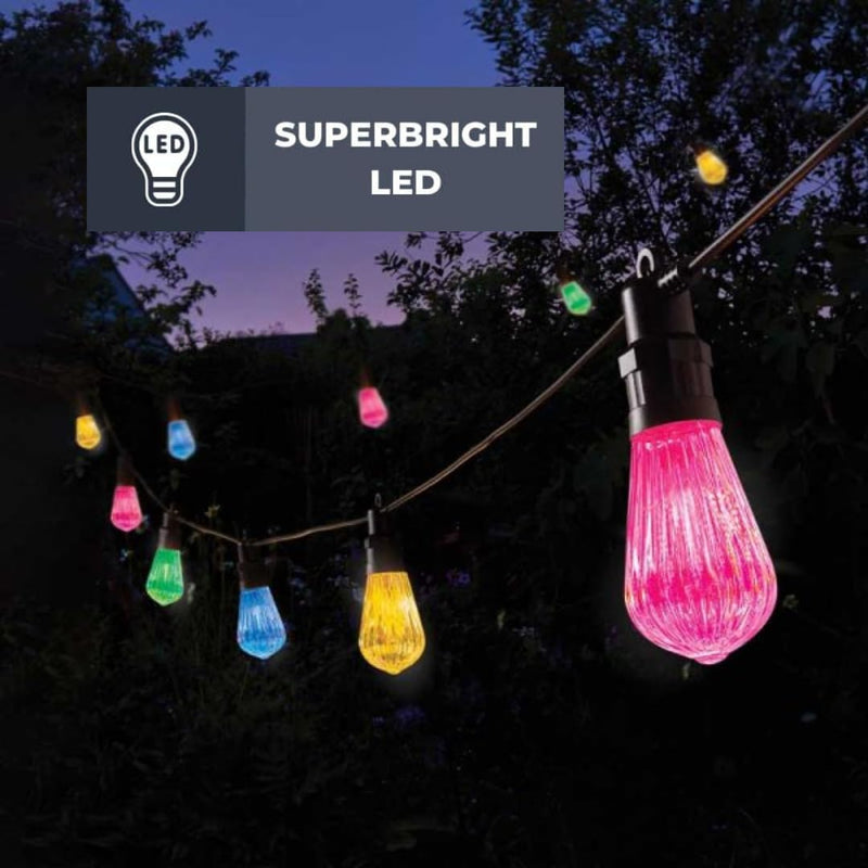 Connectable Multicolour LED Festoon String Lights 9.5M Outdoor