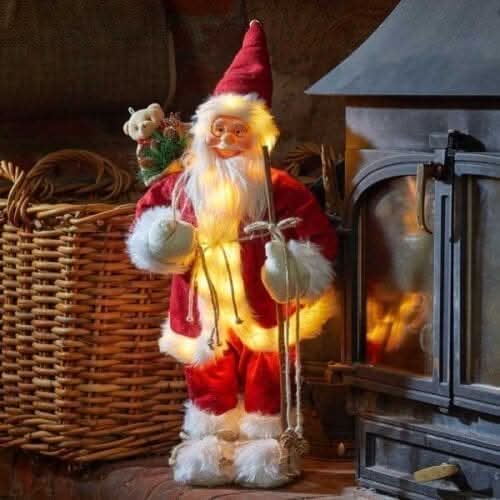 Christmas Santa Claus LED Decoration Pre Lit Plush Figure 45cm