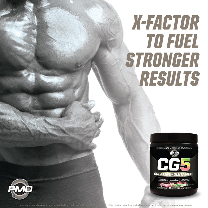 PMD Sports CG5 Premium Creatine & L-Glutamine Powder – Power, Recovery, Lean Muscle (Strawberry Watermelon, 30 Servings)