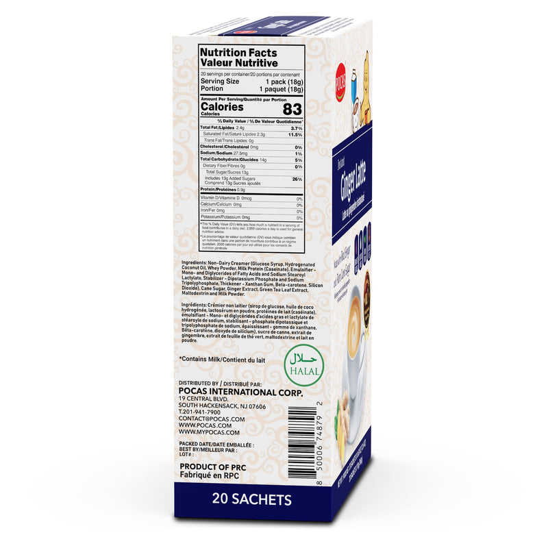 Pocas Ginger Latte Instant Tea 2-Pack — Real Ginger & Creamy Latte