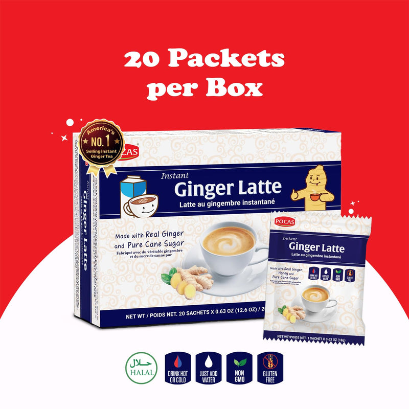 Pocas Ginger Latte Instant Tea 2-Pack — Real Ginger & Creamy Latte