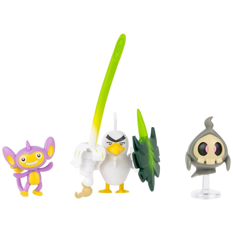 Pokémon Battle Figure 3 Pack - 2-Inch Aipom, Duskull & 3-Inch Sirfetch'd