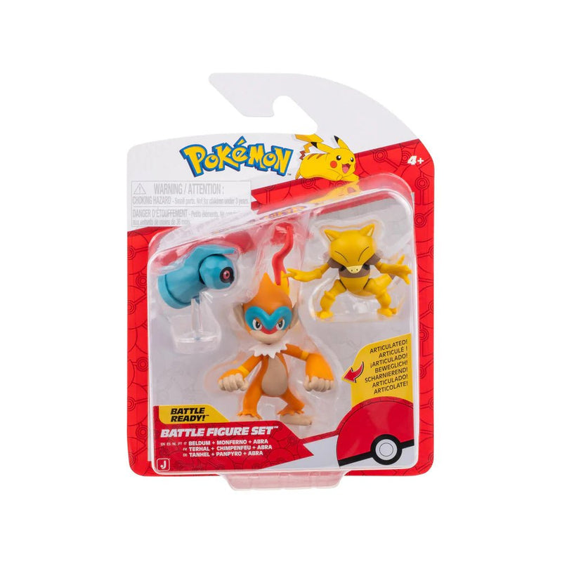 Pokémon Battle Figure 3 Pack - 2-Inch Beldum, Abra & 3-Inch Monferno
