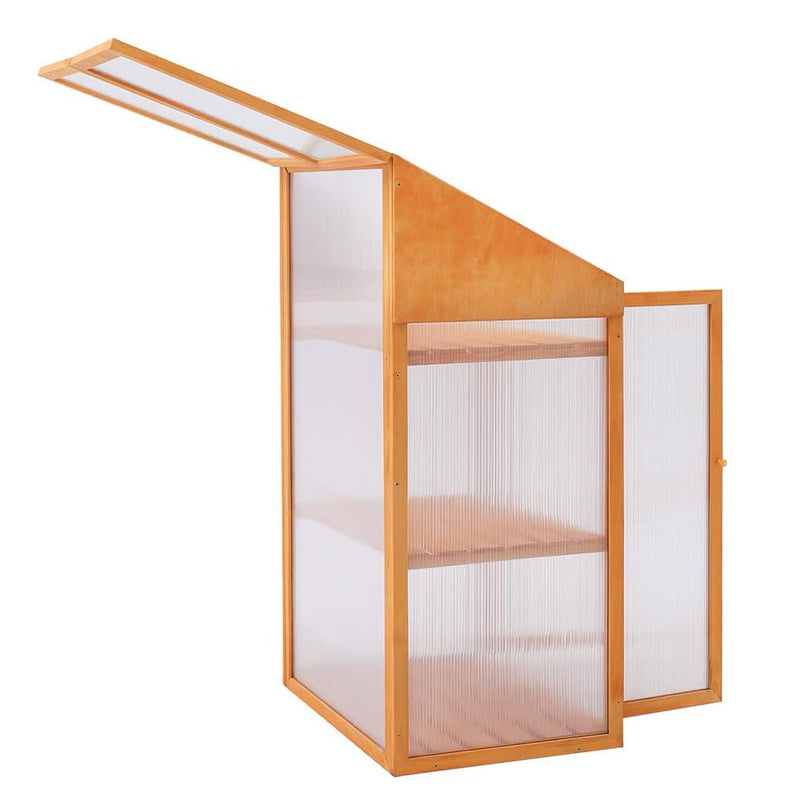 Large 3 Tier Wooden Garden Greenhouse with Polycarbonate Panels