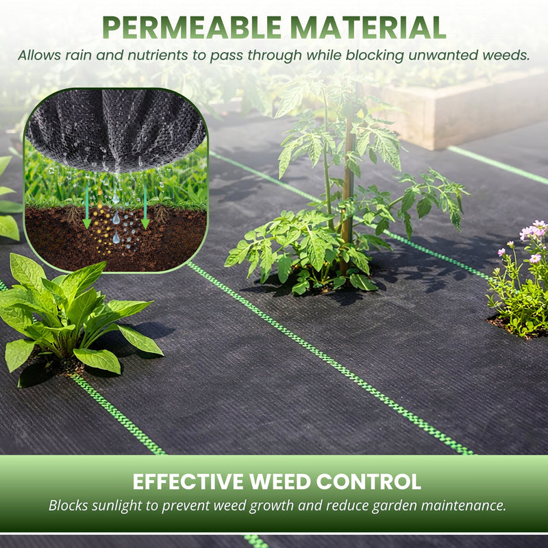 3 Pack Heavy Duty Weed Control Fabric Membrane 1m x 10m