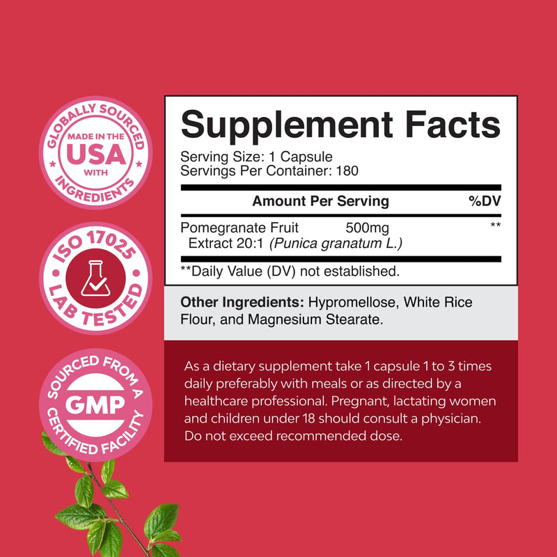 Advanced Pomegranate Supplement – Heart Health & Joint Support (180ct) | Reds Superfood