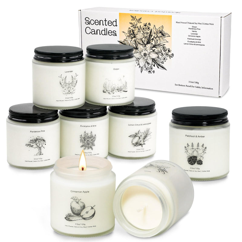 8-Pack Aromatherapy Soy Wax Candles for Women | Gift Ideas for Mother's Day
