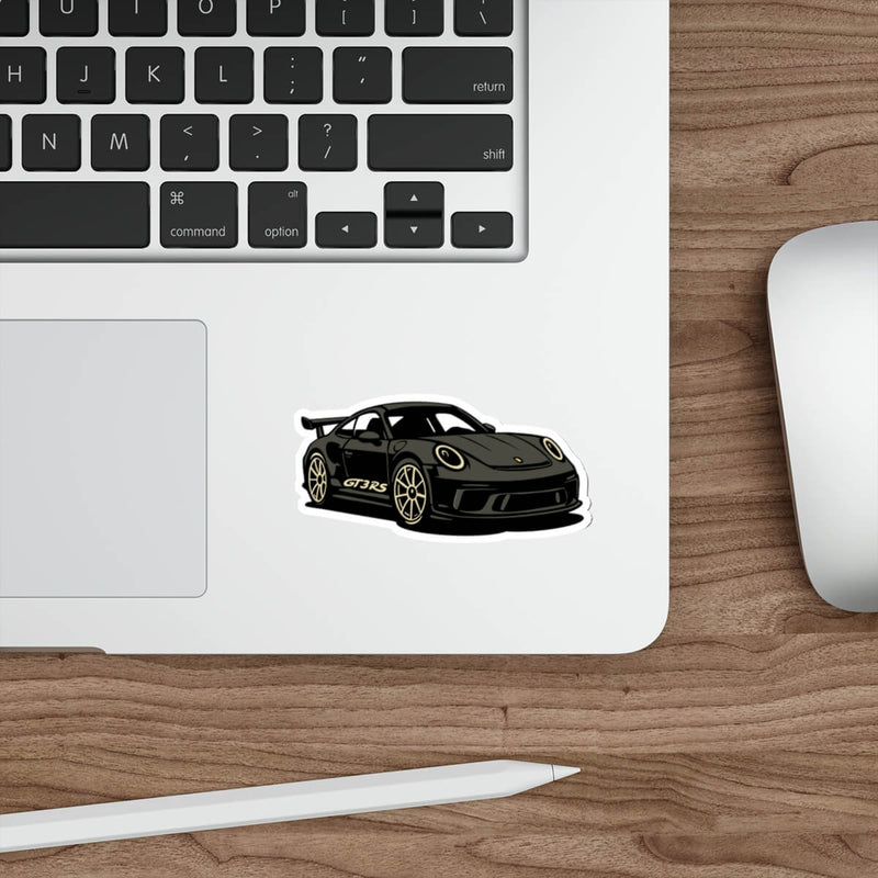 Luxury Track Car Sticker – Sleek Black Sports Coupe Decal