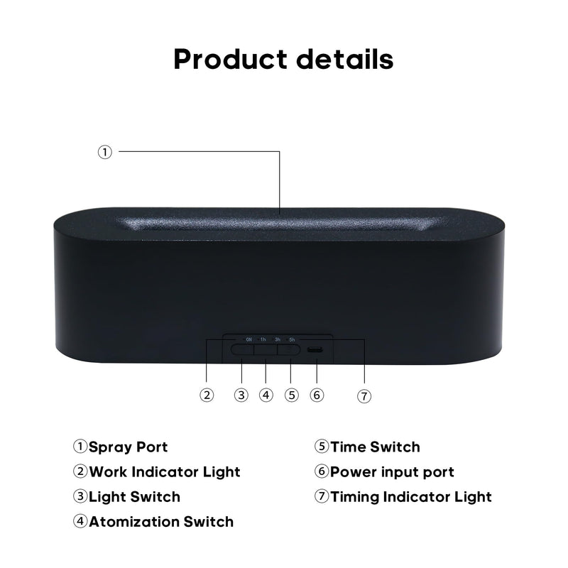 Essential Oil Diffuser Flame Black – Colorful Water Vapor Humidifier for Aromatherapy